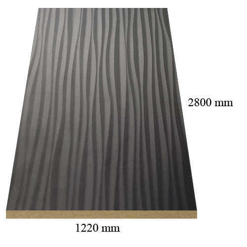 Ultiface Wave - Black - Melamine coated 18 mm MDF